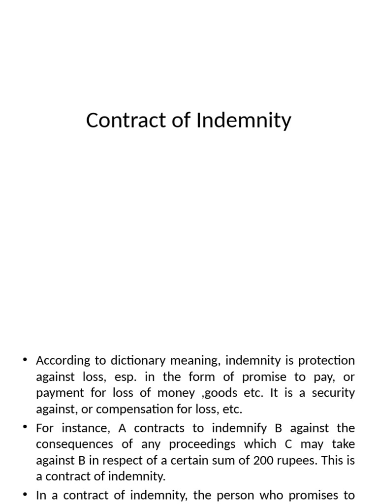 Understanding Contracts of Indemnity and Guarantee | PDF | Guarantee ...