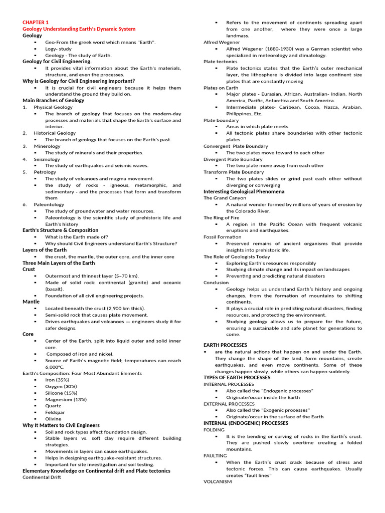 Geology Essentials for Civil Engineering | PDF | Fault (Geology) | Rock ...