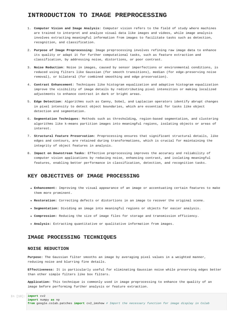 Image Preprocessing Techniques Guide | PDF | Image Segmentation ...
