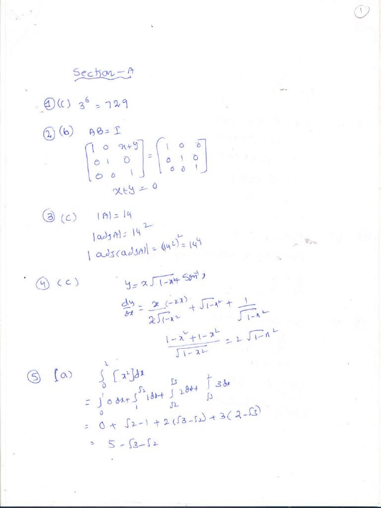 Pre-Board Mathematics Marking Scheme 2023 | PDF