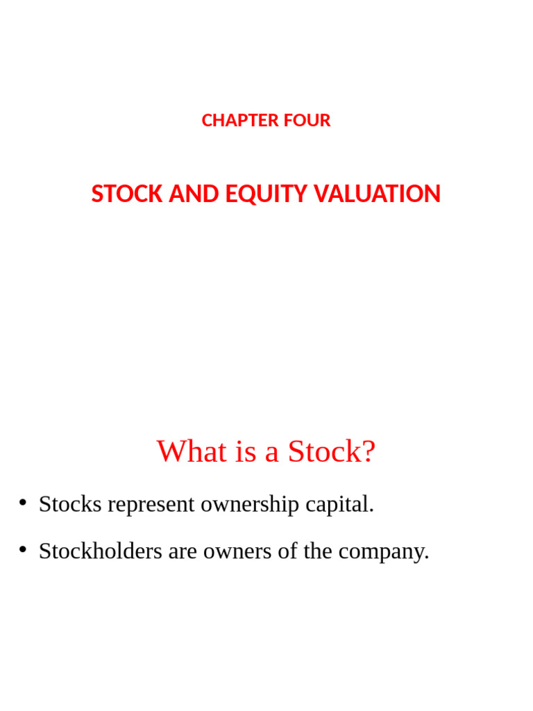 Stock and Equity Valuation Explained | PDF | Equity (Finance) | Book Value