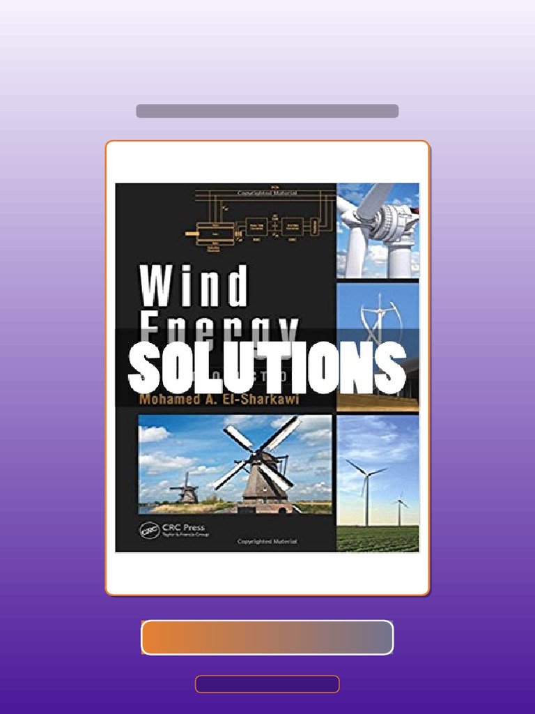Test Bank for Solutions Wind Energy an Introduction 1 Ed El Sharkawi ...