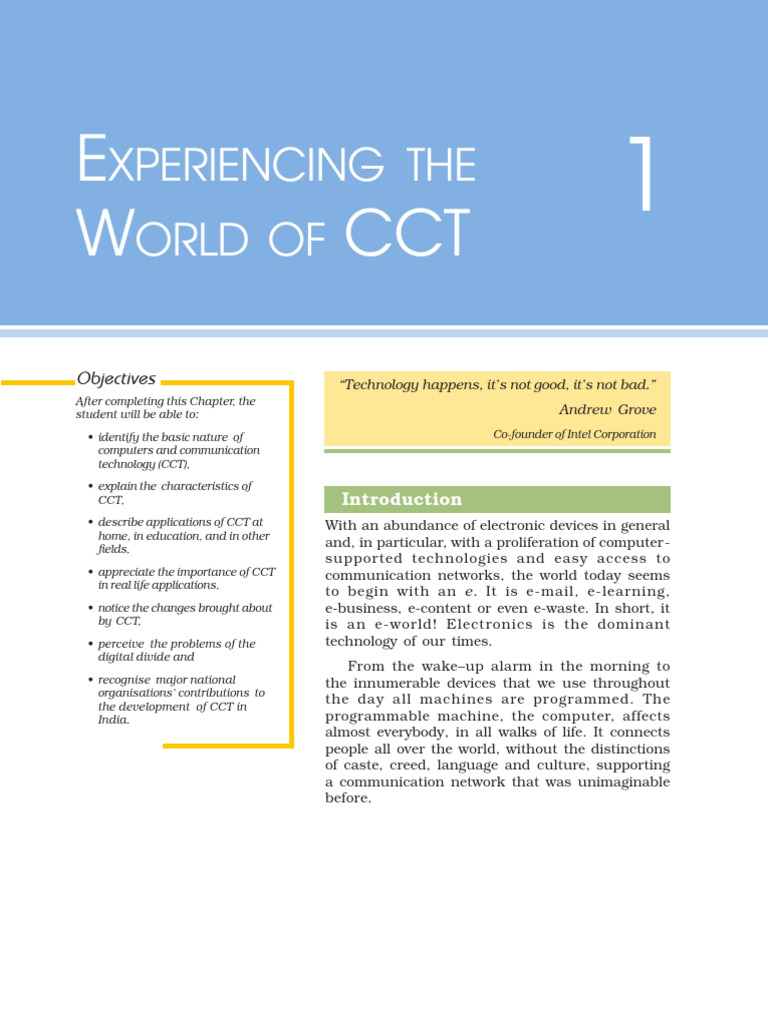Understanding Computers and CCT | PDF