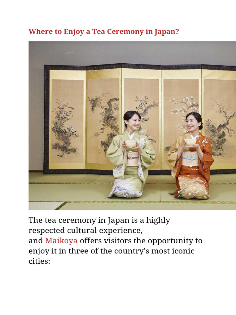 Best Tea Ceremonies in Japan | PDF | Tea | Hot Drinks