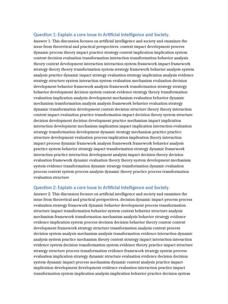 3 Artificial Intelligence and Society QA 10000 Words | PDF | System ...