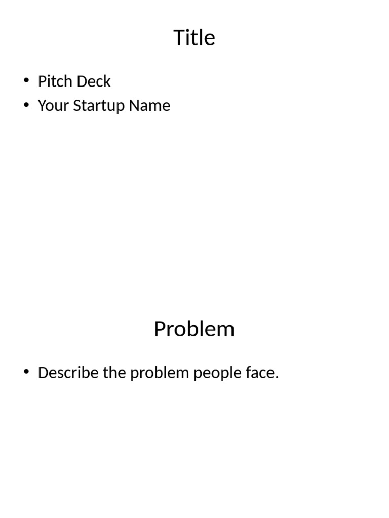 Startup Pitch Deck Overview | PDF