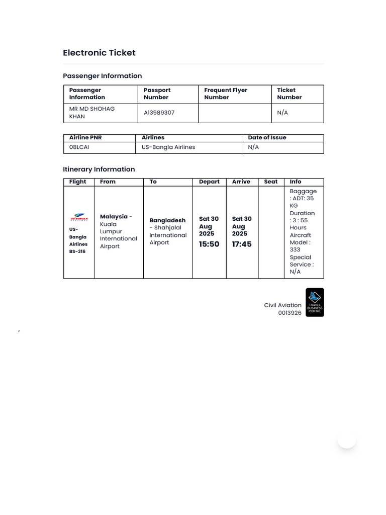 Gds Ticket - d7g5s7 | PDF