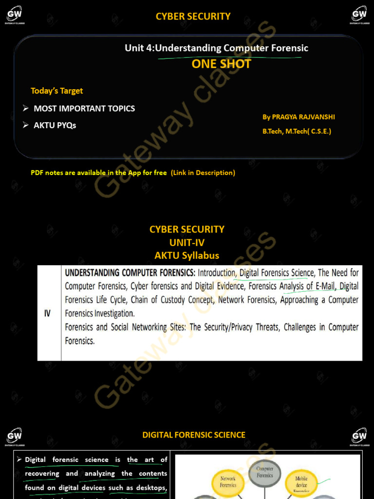 GW Cyber Security U-4 One Shot (New) | PDF | Computer Forensics ...