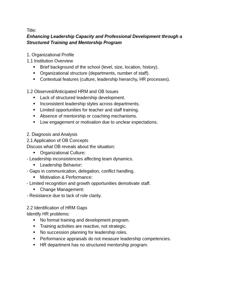 Leadership Development Training Program | PDF | Mentorship | Leadership