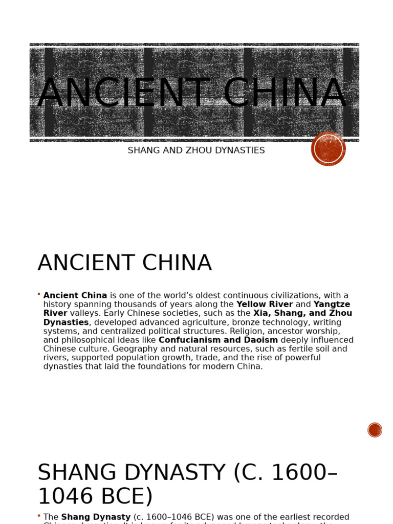 Ancient China: Shang and Zhou Dynasties | PDF | History Of China | China