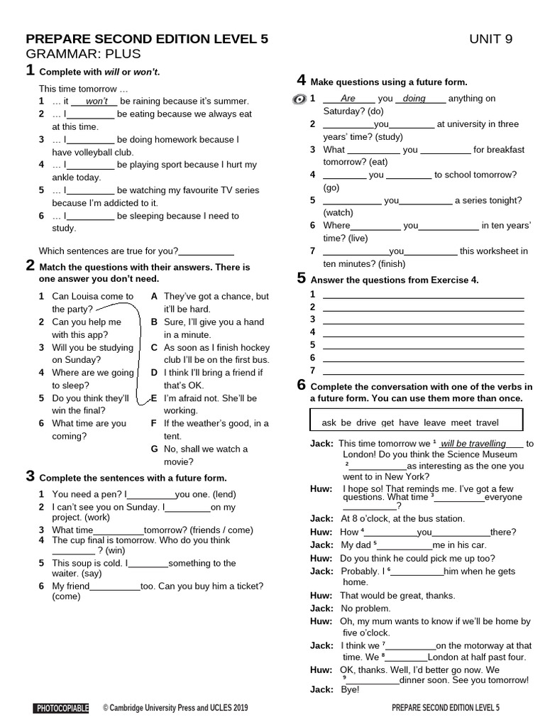 Future Tense Grammar Exercises | PDF | Grammar | Linguistics
