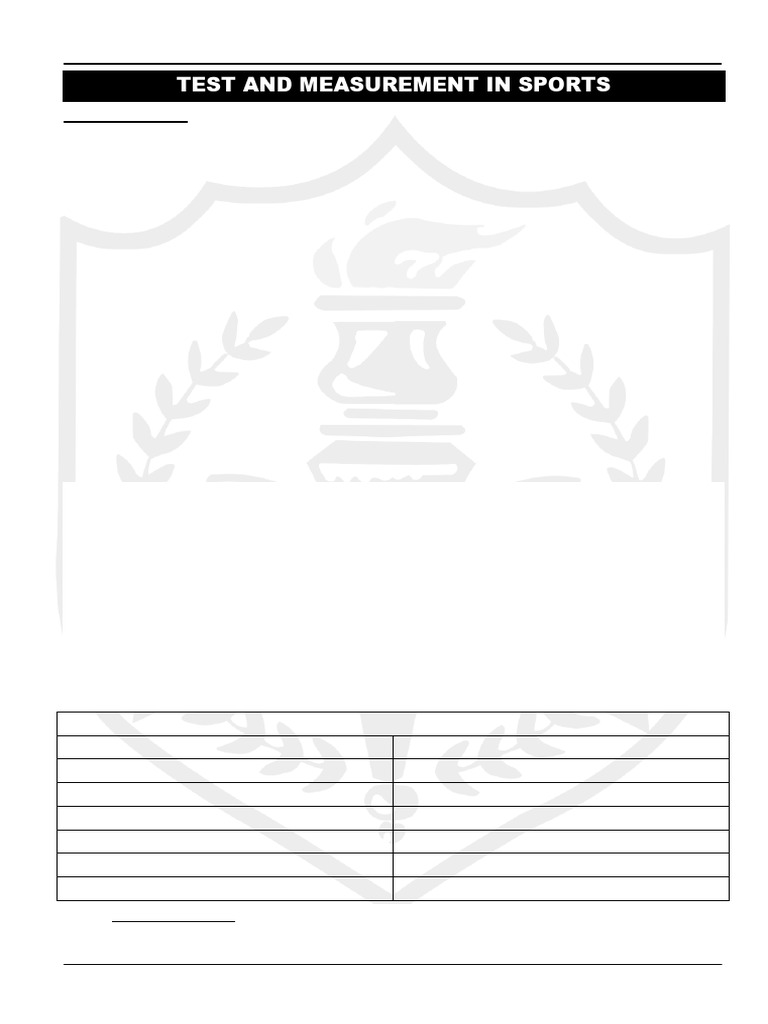 Test & Measurement in Sports | PDF | Body Mass Index | Heart Rate