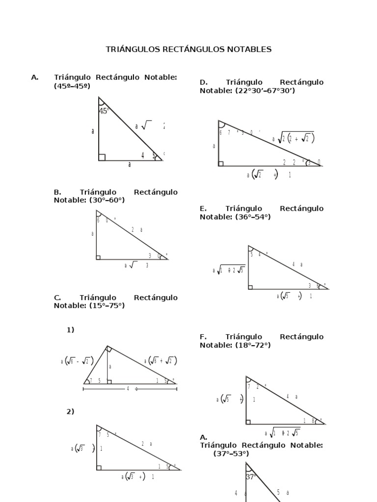 Triangulos Rectangulos Notables Pdf
