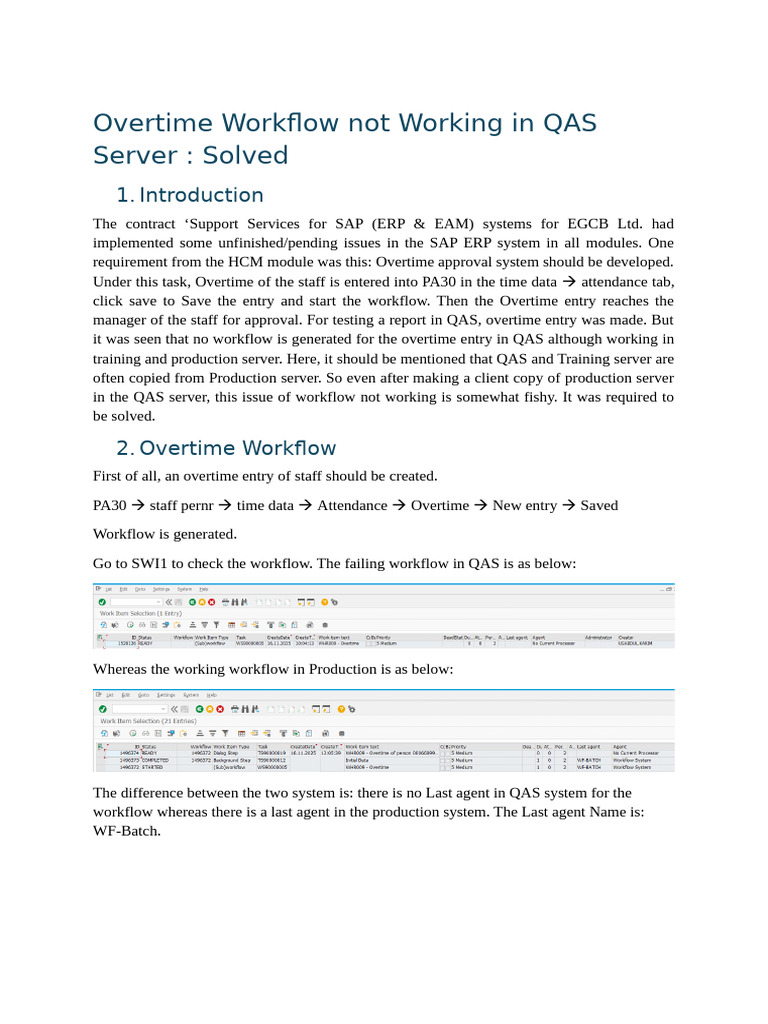 Fixing Overtime Workflow in QAS | PDF | Computing | Software