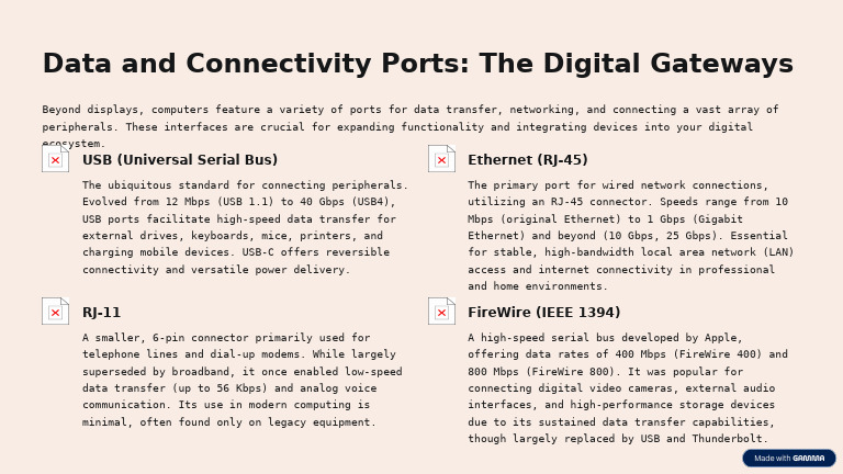 Essential Data Connectivity Ports Explained | PDF