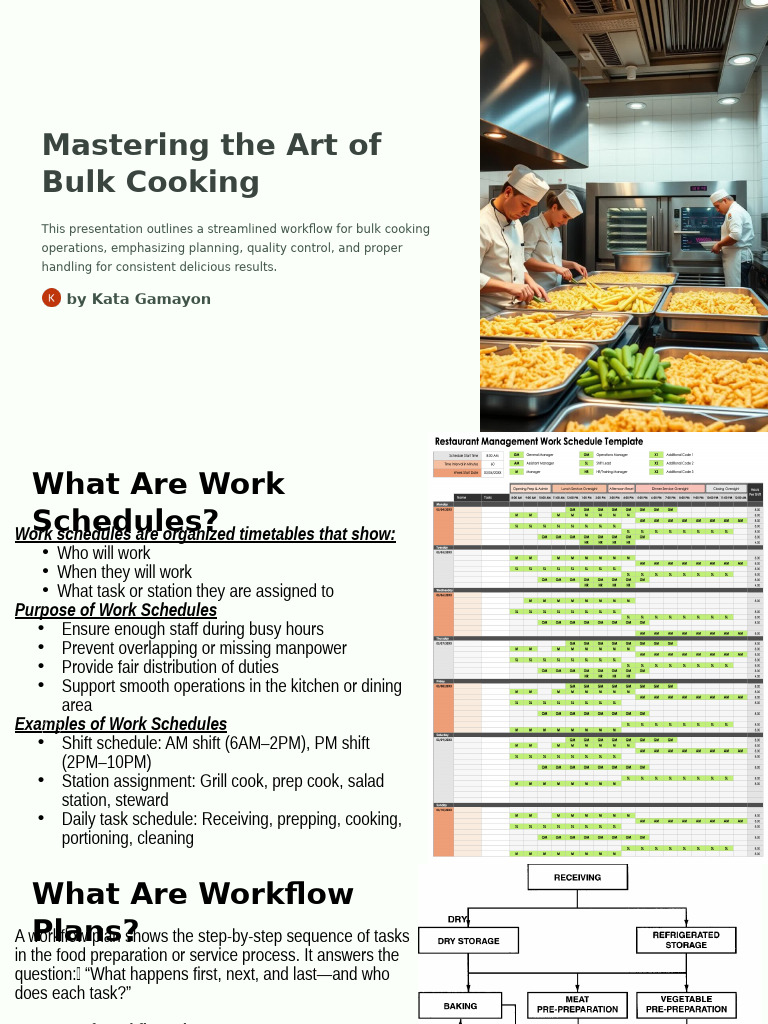 Bulk Cooking Workflow Optimization Guide | PDF | Cooking | Shelf Life