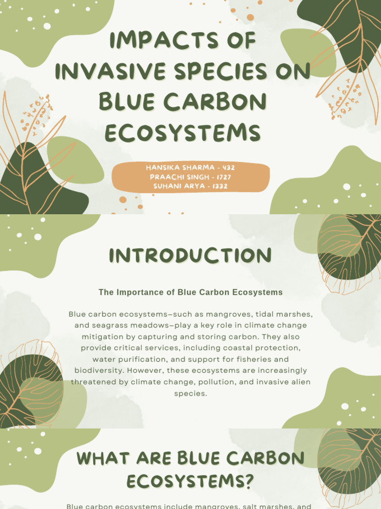 Invasive Species Impact on Blue Carbon | PDF | Carbon Sequestration ...