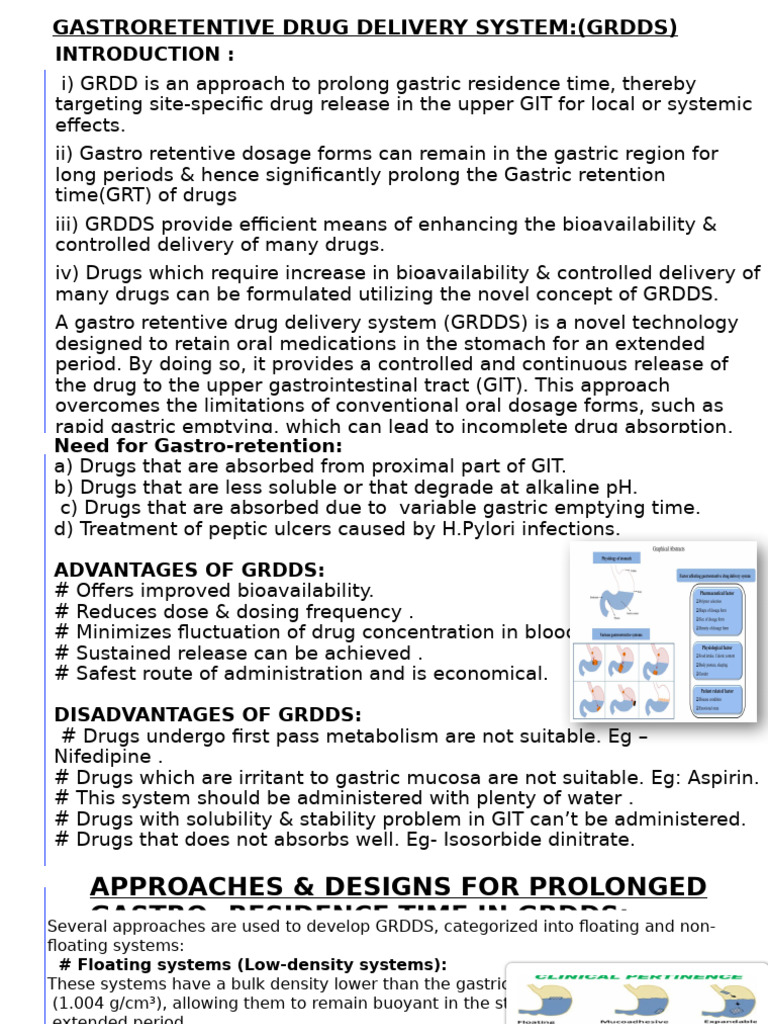 Ndds Seminar | PDF | Stomach | Bioavailability