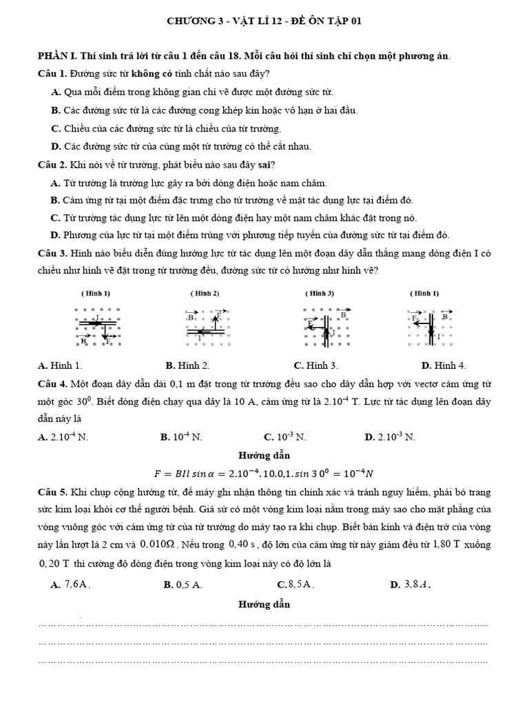 Chuong 3 - de On Tap 01 - HS | PDF