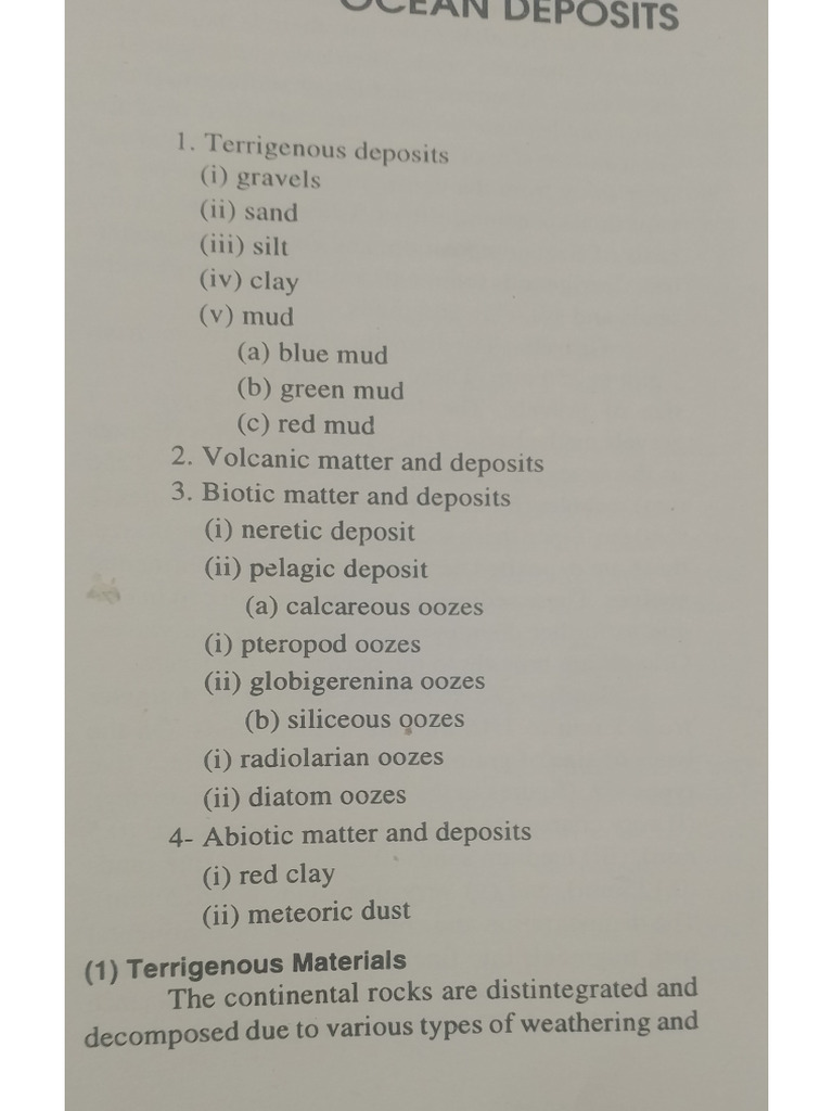 Ocean Deposits | PDF