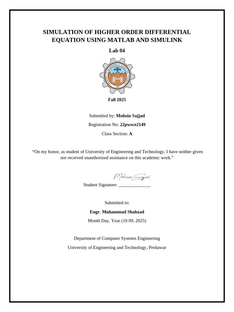 MATLAB Simulations of Differential Equations | PDF