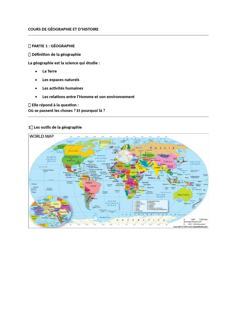 Géographie et Histoire : Concepts Clés | PDF | Géographie | Terre