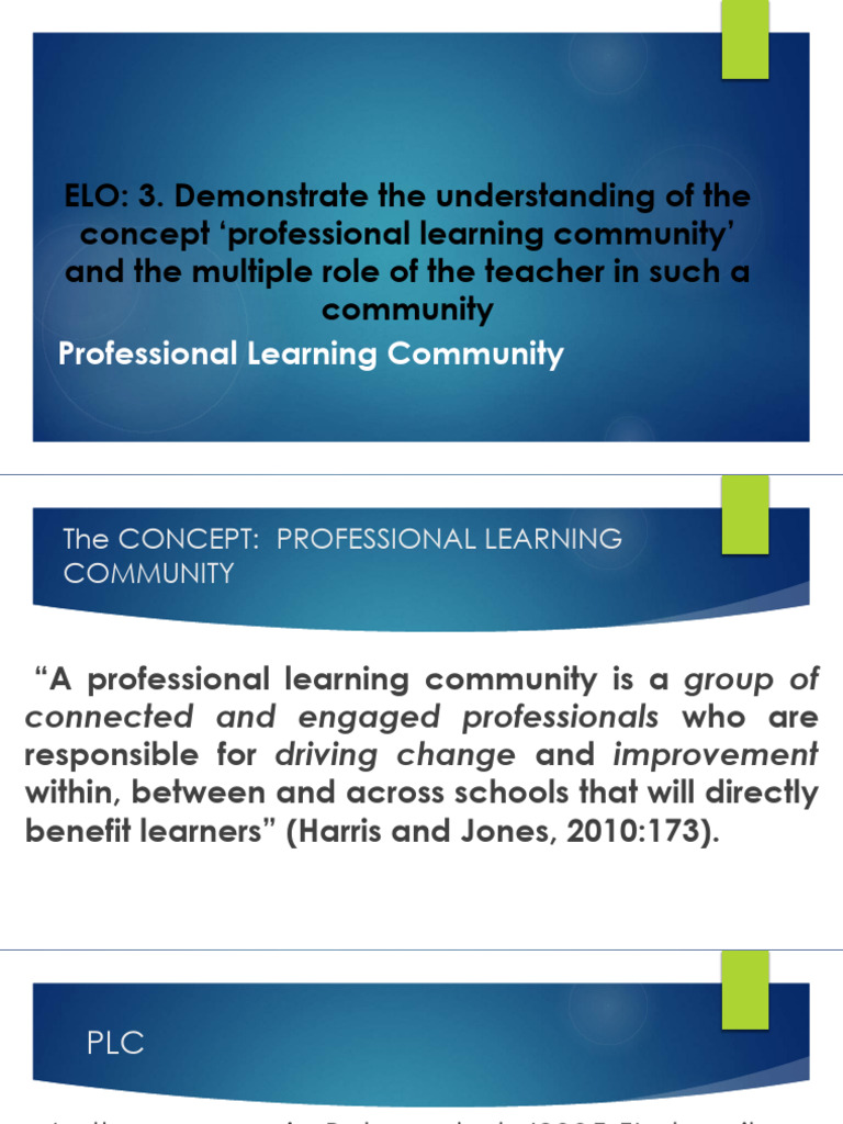 ELO 3 Professional Learning Community Prt1 | PDF | Psychological ...