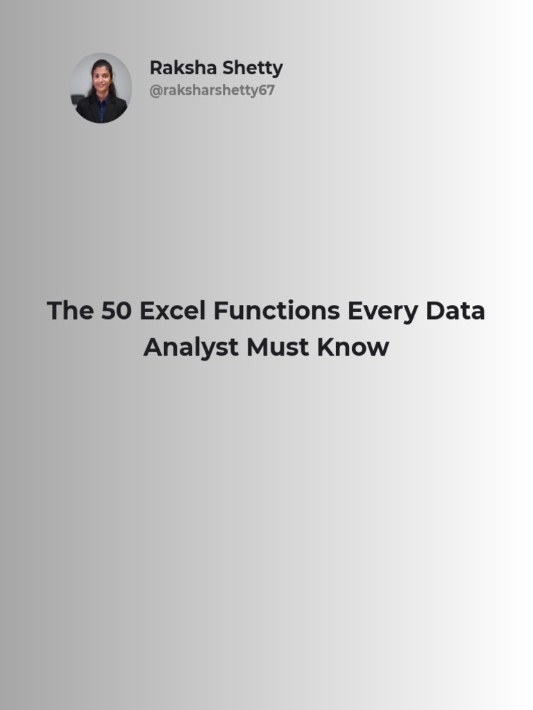 Essential Excel Functions for Analysts | PDF