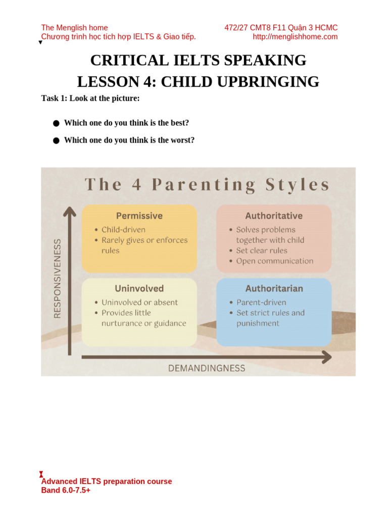 IELTS Speaking: Parenting & Child Development | PDF | Social Psychology ...