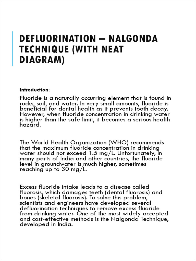 Nalgonda Technique for Defluorination | PDF | Water Purification | Fluoride