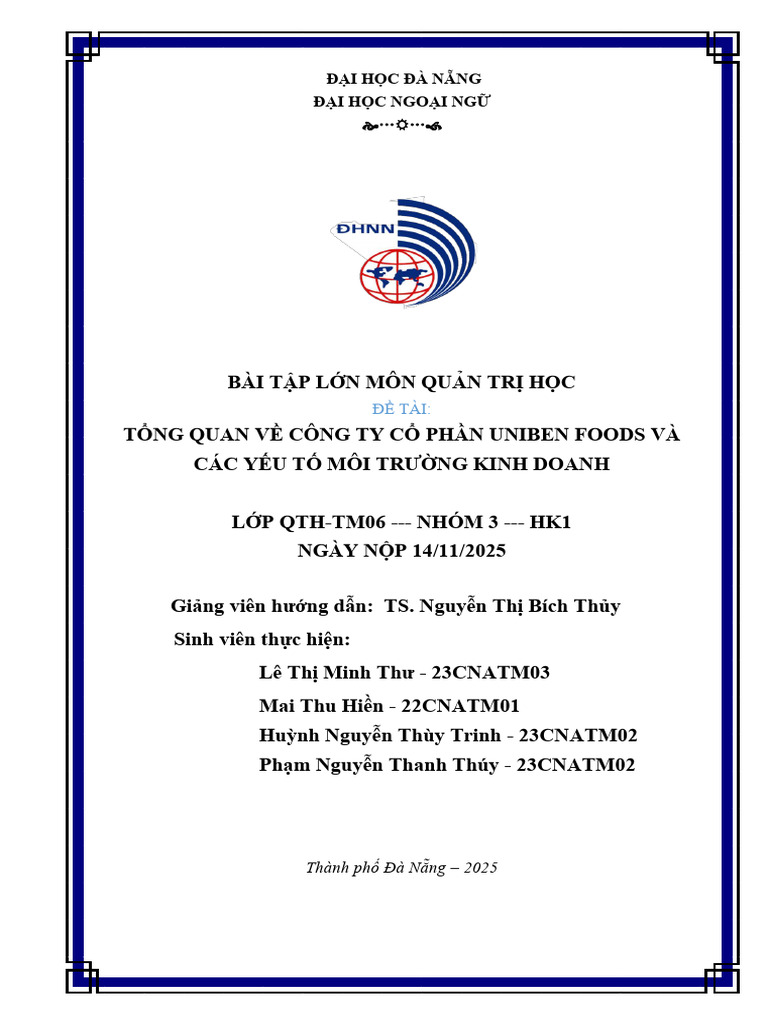 Quản trị học - Group 3 finalfinal | PDF