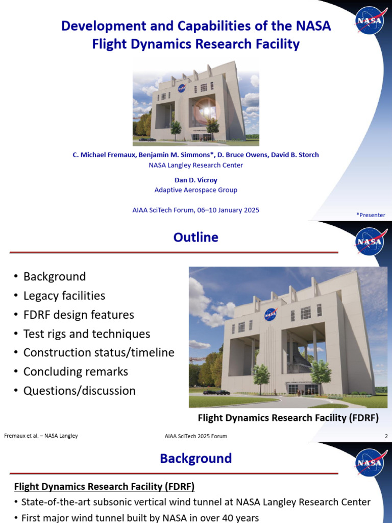 NASA Flight Dynamics Research Facility Overview | PDF | Wind Tunnel ...