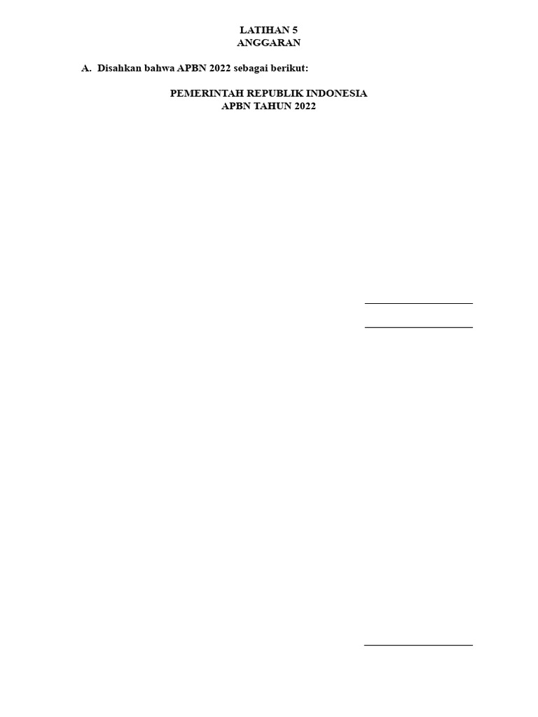 Rincian APBN 2022 Indonesia | PDF