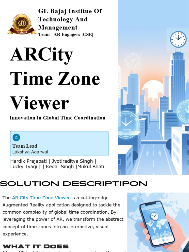 AR City Time Zone Viewer App | PDF | Augmented Reality | Computing