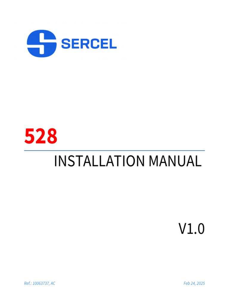 Sercel Installation Manual V1.0 | PDF | License | Breach Of Contract