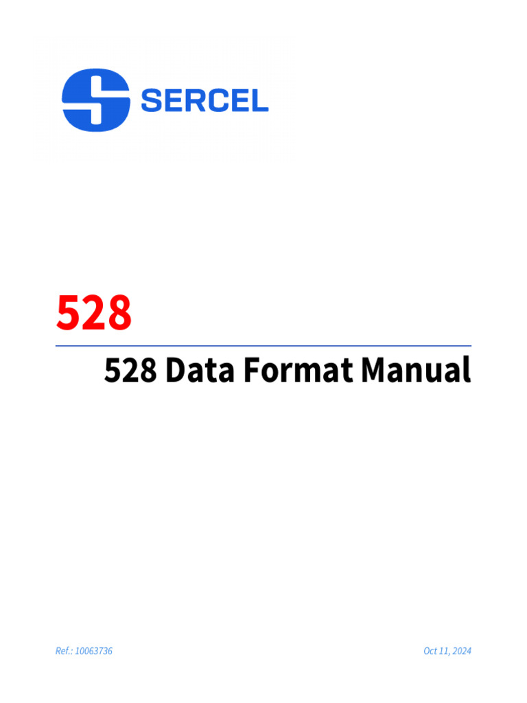 Sercel 528 Data Format Manual | PDF | License