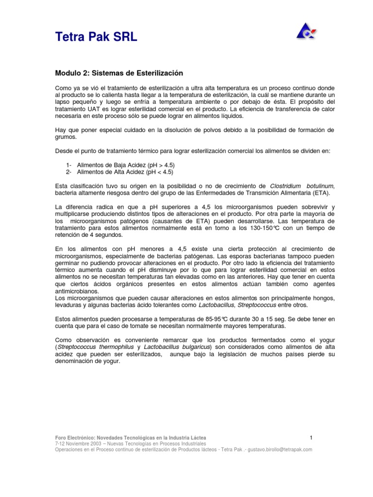 Tetrapak | PDF | Esterilización (Microbiología) | Las bacterias