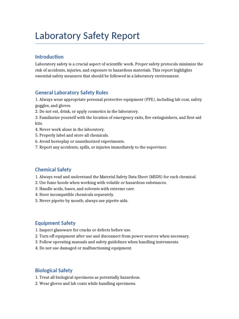 Essential Laboratory Safety Guidelines | PDF | Laboratories | Safety