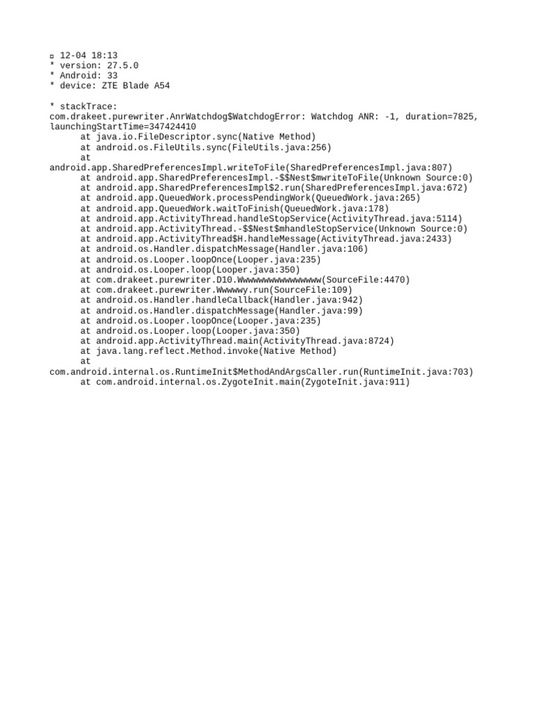 ZTE Blade A54 ANR Error Report | PDF