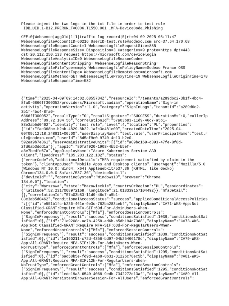 MFA Device Code Phishing Log Analysis | PDF | Computing Platforms ...