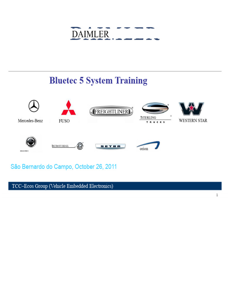 Bluetec 5 System Training Overview | PDF | Exhaust Gas | Fuel Injection