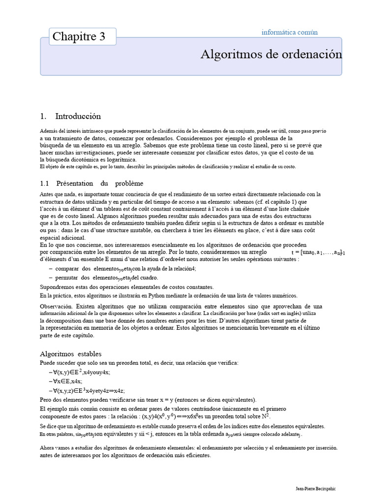 Algoritmos de Ordenación en Python | PDF | Algoritmos | Algoritmos y ...