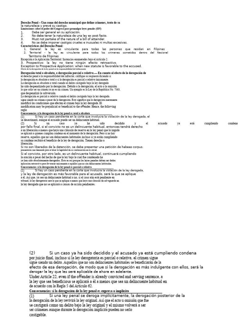 Fundamentos del Derecho Penal en Filipinas | PDF | Crímenes | Crimen y ...