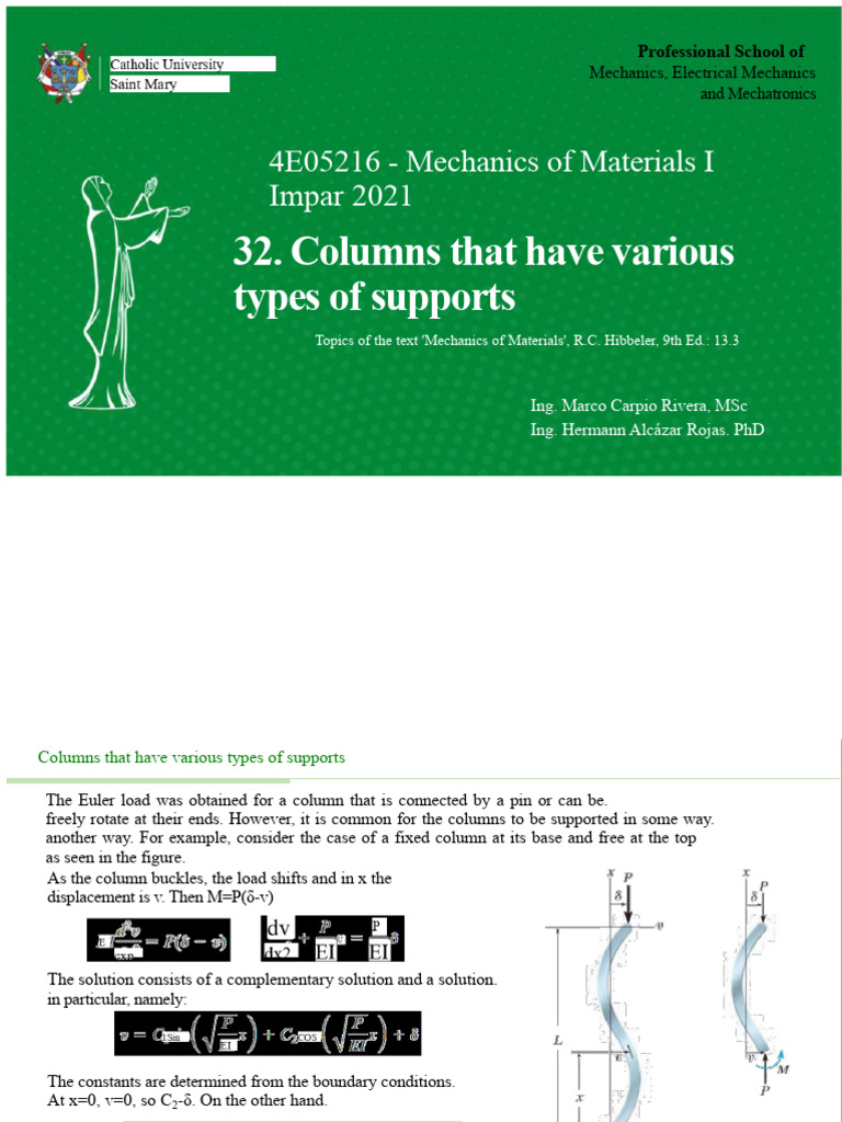 32. Columns that have several supports | PDF | Buckling | Mechanical ...