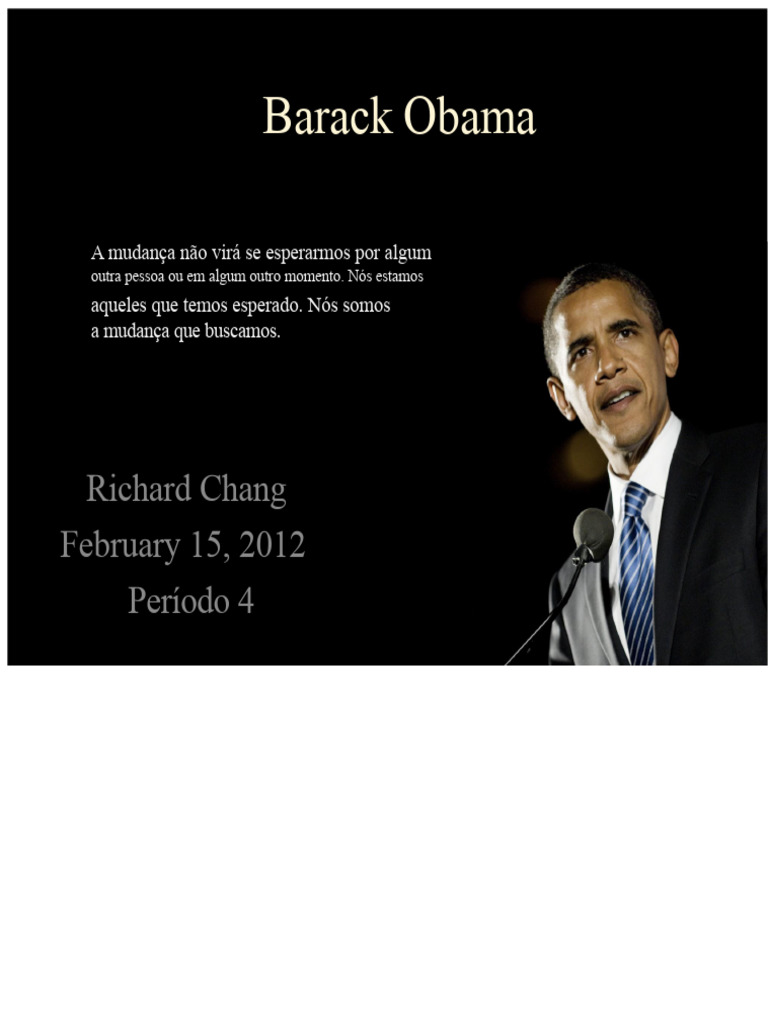 Biografia e Conquistas de Barack Obama | PDF | Barack Obama | Os ...
