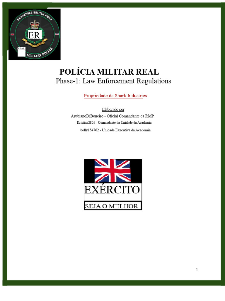 RMP - Fase-1 - Regulamentações de Aplicação Da Lei | PDF | Staff ...