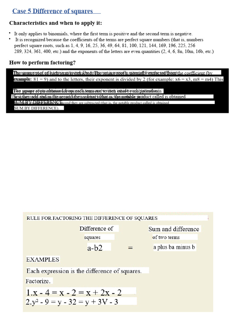 factorization_case_5_6_and_7 | PDF | Factorization | Polynomial
