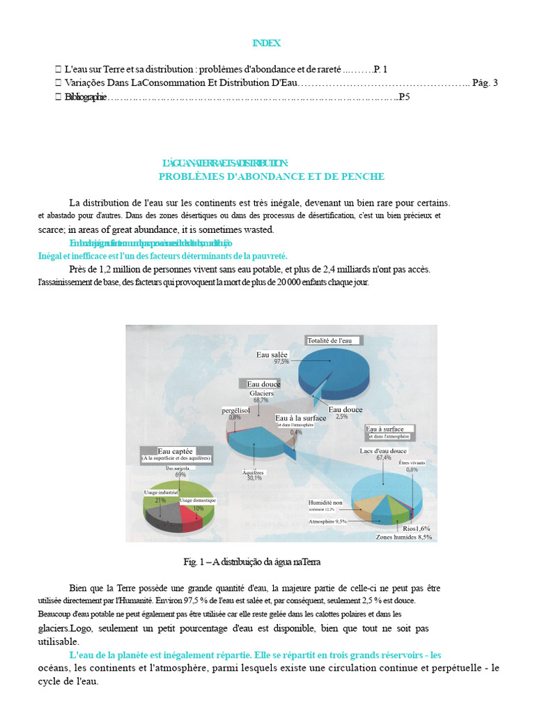 L'eau sur Terre et sa distribution | PDF | Eau | Stress hydrique (écologie)