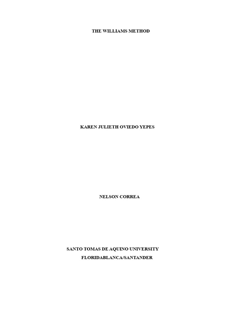 The Williams Method: Overcoming Adversity | PDF