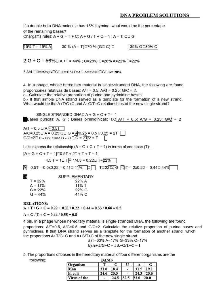 Problems DNA Topic | PDF | Base Pair | Nucleic Acids
